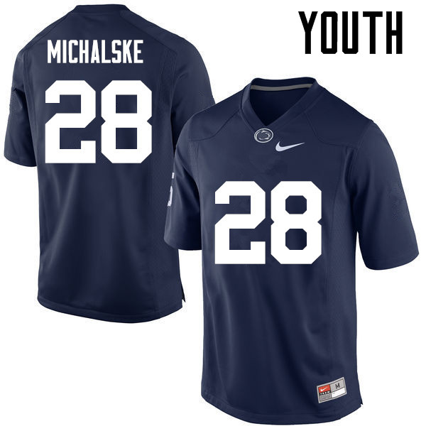 Youth Penn State Nittany Lions #28 Mike Michalske College Football Jerseys-Navy